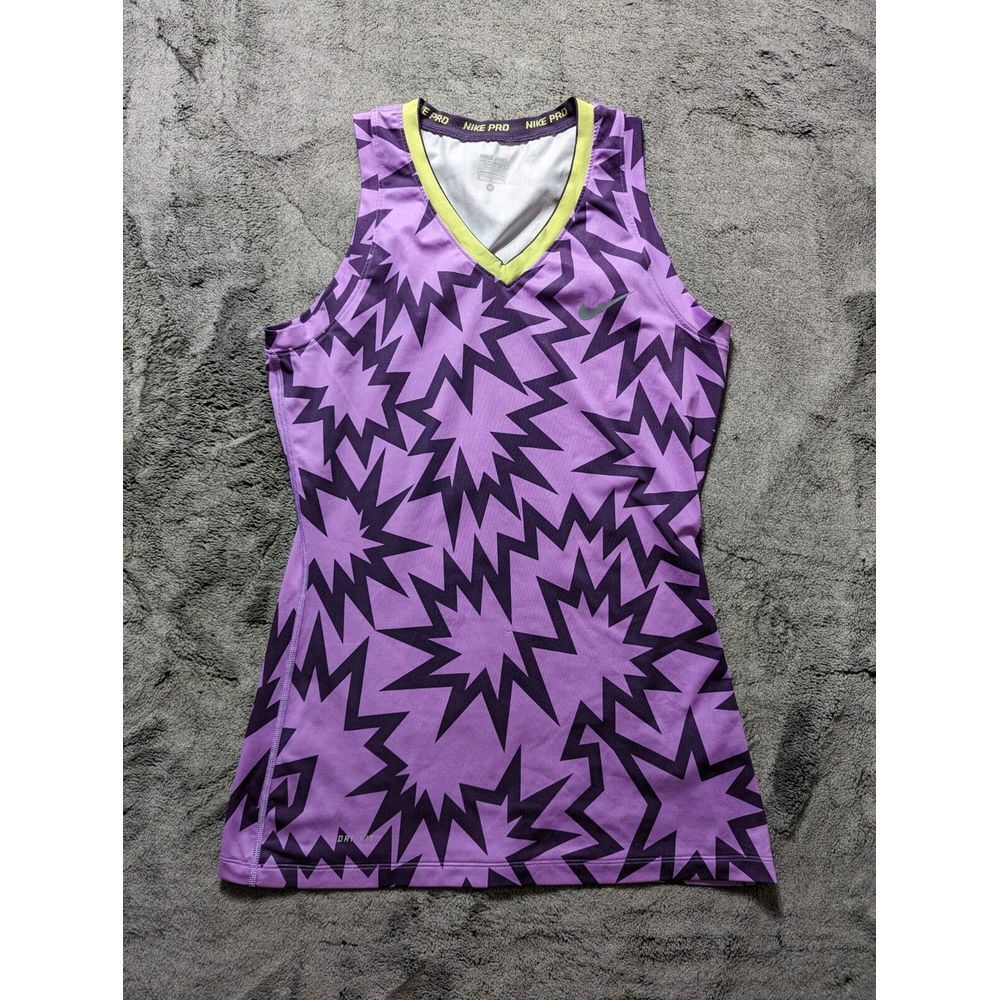 Nike Purple Graphic Tank Top with Yellow Trim